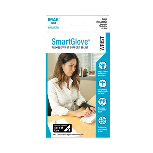 Image of IMAKÂ® RSI SmartGlove Wrist Wrap, Large, Fits Hands Up to 4.25" Wide, Black