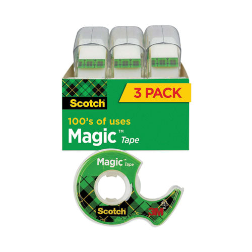 Image of Scotch® 3105 Magic Tape In Handheld Dispenser, 1" Core, 0.75" X 25 Ft, Clear, 3/pack