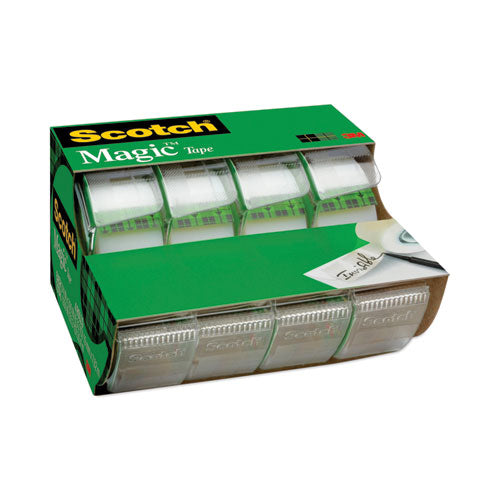 Image of Scotch® 4105 Magic Tape In Handheld Dispenser, 1" Core, 0.75" X 25 Ft, Clear, 4/pack