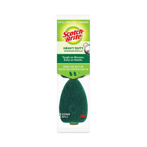 Image of Scotch-Brite® 481-7RSC Soap-Dispensing Dishwand Sponge Refills, 2.9 X 2.2, Green, 2/pack