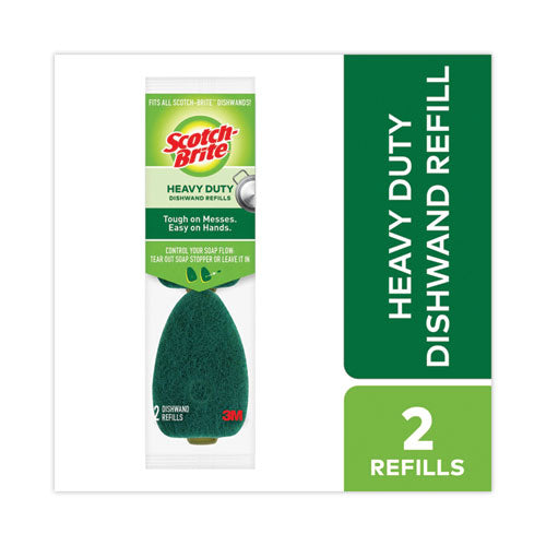 Image of Scotch-Brite® 481-7RSC Soap-Dispensing Dishwand Sponge Refills, 2.9 X 2.2, Green, 2/pack