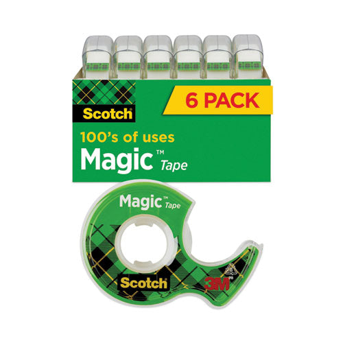 Image of Scotch® 6122 Magic Tape In Handheld Dispenser, 1" Core, 0.75" X 54.17 Ft, Clear, 6/pack