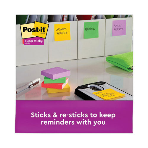 Image of Post-it® Notes Super Sticky 622-8SSAN Pads in Playful Primary Collection Colors, 2" x 2", 90 Sheets/Pad, 8 Pads/Pack