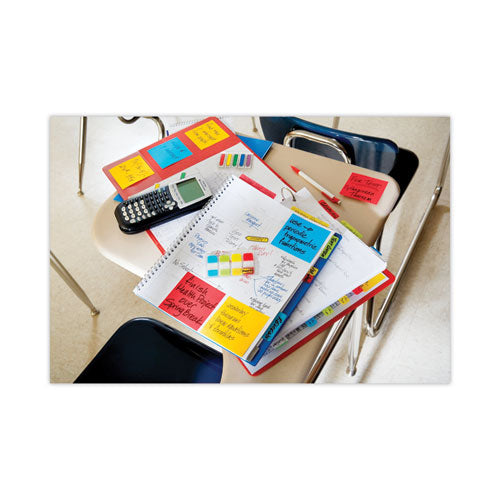 Image of Post-it® Notes Super Sticky 654-5SSAN Pads in Playful Primary Collection Colors, 3" x 3", 90 Sheets/Pad, 5 Pads/Pack