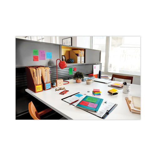 Image of Post-it® Notes Super Sticky 675-6SSAN Pads in Playful Primary Collection Colors, Note Ruled, 4" x 4", 90 Sheets/Pad, 6 Pads/Pack