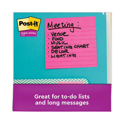 Image of Post-it® Notes Super Sticky 675-6SSUC Pads in Energy Boost Collection Colors, Note Ruled, 4" x 4", 90 Sheets/Pad, 6 Pads/Pack