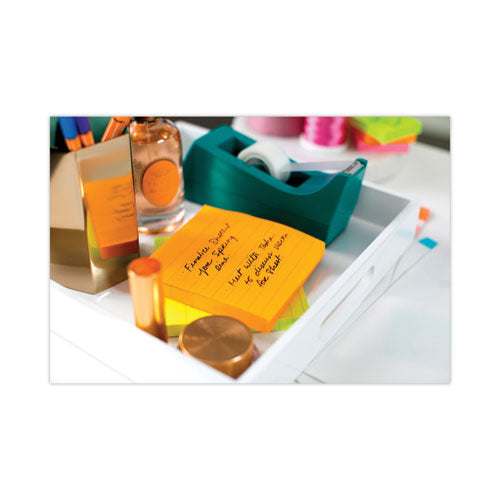 Image of Post-it® Notes Super Sticky 675-6SSUC Pads in Energy Boost Collection Colors, Note Ruled, 4" x 4", 90 Sheets/Pad, 6 Pads/Pack