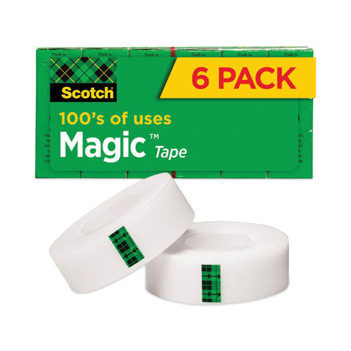 Image of Scotch® 810-6PK Magic Tape Refill, 1" Core, 0.75" X 36 Yds, Clear, 6/pack