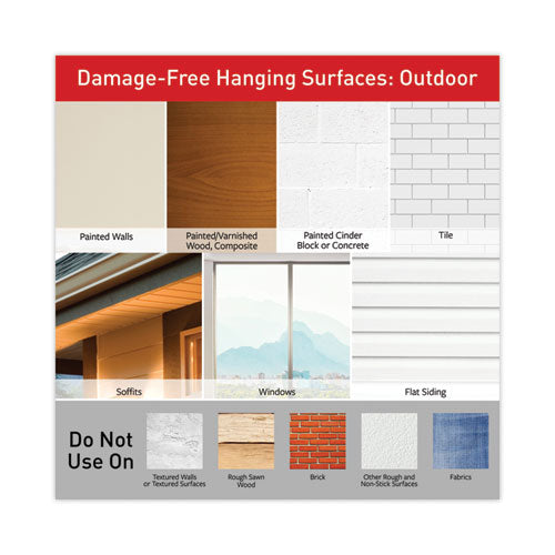 Image of Command 17017CLR-AWES All Weather Hooks and Strips, Small, Plastic, Clear, 16 Clips and 20 Strips/Pack