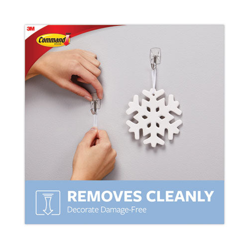 Image of Command 17067CLR-9ES Small Clear Toggle-Wire Hooks, Metal Wire, Silver/Clear, Supports 0.5 lb, 9/Pack