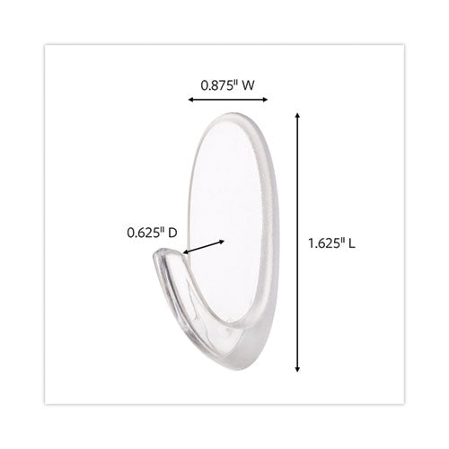 Image of Command 17091CABPK-NA Medium Clear Hooks, Plastic, Supports 2 lb, 50/Carton