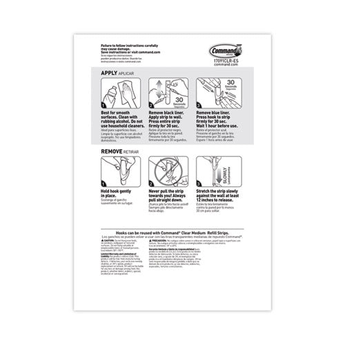 Image of Command 17091CABPK-NA Medium Clear Hooks, Plastic, Supports 2 lb, 50/Carton