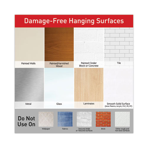 Image of Command 17206-S120NA Damage-Free Hanging Picture Hanging Strip Pairs, Holds Up to 3.75 lb, Large: 0.75" x 3.65", White, 120/Pack