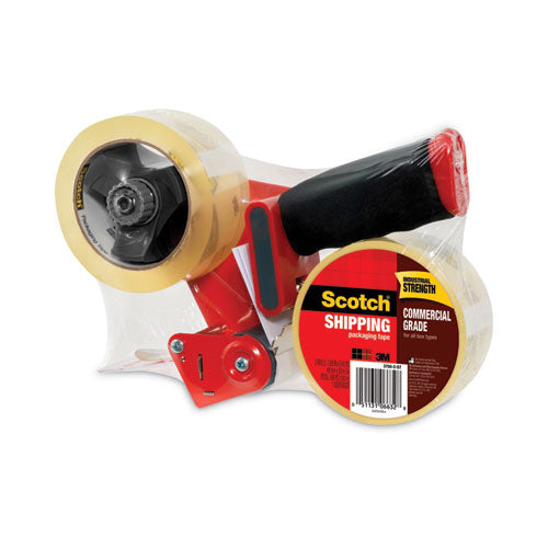 Image of Scotch® 3750-2-ST Packaging Tape Dispenser With Two Rolls Of Tape, 3" Core, For Rolls Up To 0.75" X 60 Yds, Red