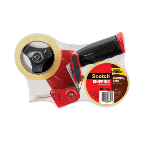 Image of Scotch® 3750-2-ST Packaging Tape Dispenser With Two Rolls Of Tape, 3" Core, For Rolls Up To 0.75" X 60 Yds, Red