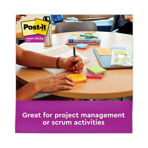 Image of Post-it® Notes Super Sticky 654-24SSAU-CP Pads in Energy Boost Collection Colors, Cabinet Pack, 3" x 3", 70 Sheets/Pad, 24 Pads/Pack