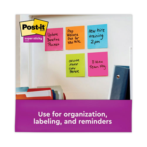 Image of Post-it® Notes Super Sticky 654-24SSAU-CP Pads in Energy Boost Collection Colors, Cabinet Pack, 3" x 3", 70 Sheets/Pad, 24 Pads/Pack