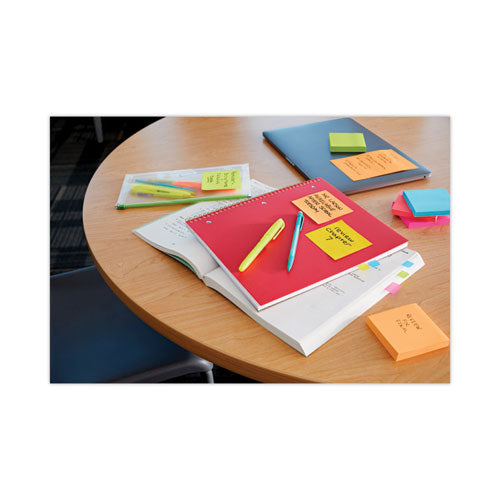 Image of Post-it® Notes Super Sticky 654-24SSAU-CP Pads in Energy Boost Collection Colors, Cabinet Pack, 3" x 3", 70 Sheets/Pad, 24 Pads/Pack