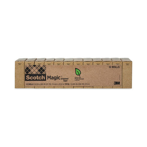 Image of Scotch® 812-12P Magic Greener Tape, 1" Core, 0.75" X 75 Ft, Clear, 12/pack