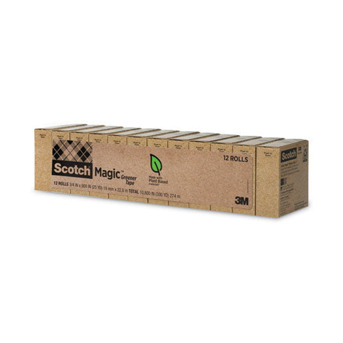 Image of Scotch® 812-12P Magic Greener Tape, 1" Core, 0.75" X 75 Ft, Clear, 12/pack