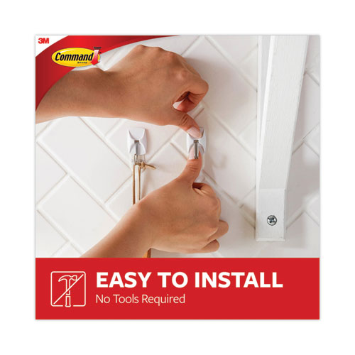 Image of Command 17067-9ES Small Toggle-Wire Hooks, Metal Wire, Silver, Supports 0.5 lb, 9/Pack