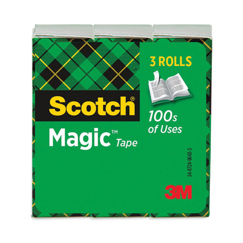 Image of Scotch® 810-72-3PK Magic Tape Refill, 3" Core, 1" X 72 Yds, Clear, 3/pack