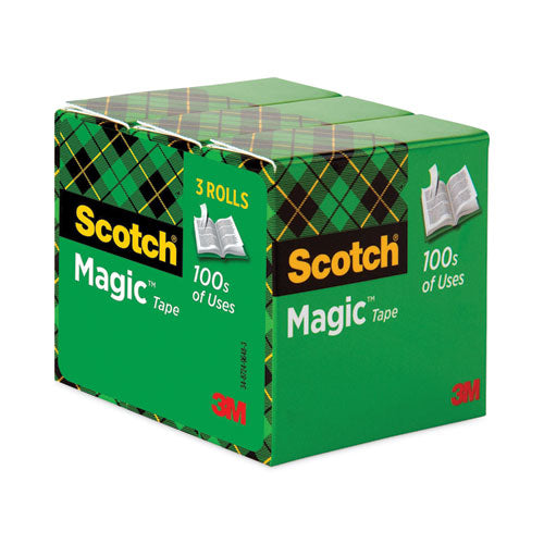 Image of Scotch® 810-72-3PK Magic Tape Refill, 3" Core, 1" X 72 Yds, Clear, 3/pack