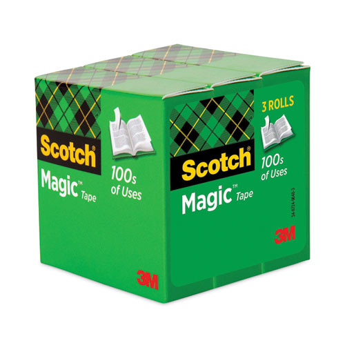 Image of Scotch® 810-72-3PK Magic Tape Refill, 3" Core, 1" X 72 Yds, Clear, 3/pack