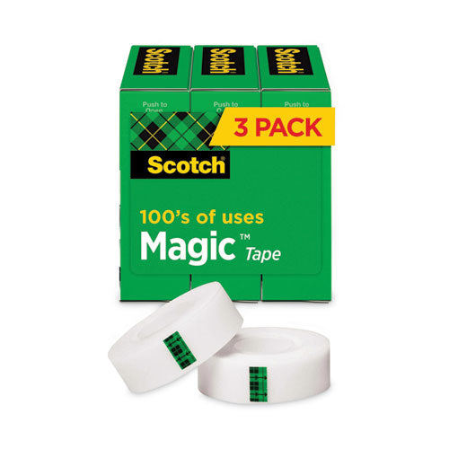 Image of Scotch® 810-72-3PK Magic Tape Refill, 3" Core, 1" X 72 Yds, Clear, 3/pack