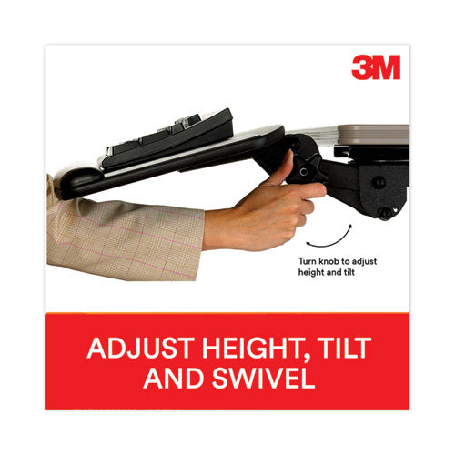 Image of 3M AKT80LE Knob Adjust Keyboard Tray With Highly Adjustable Platform, Black