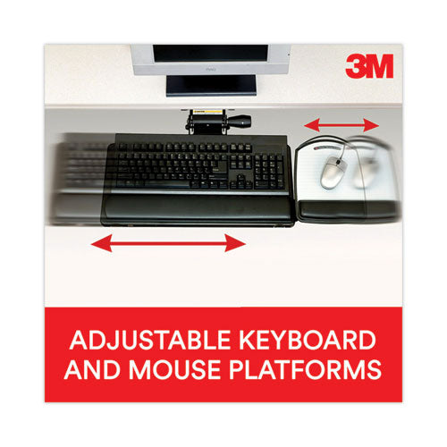 Image of 3M AKT80LE Knob Adjust Keyboard Tray With Highly Adjustable Platform, Black