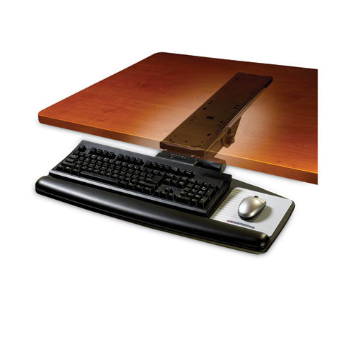 Image of 3M AKT90LE Easy Adjust Keyboard Tray, Standard Platform, 23" Track, Black