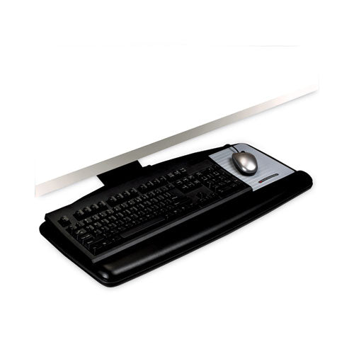 Image of 3M AKT90LE Easy Adjust Keyboard Tray, Standard Platform, 23" Track, Black
