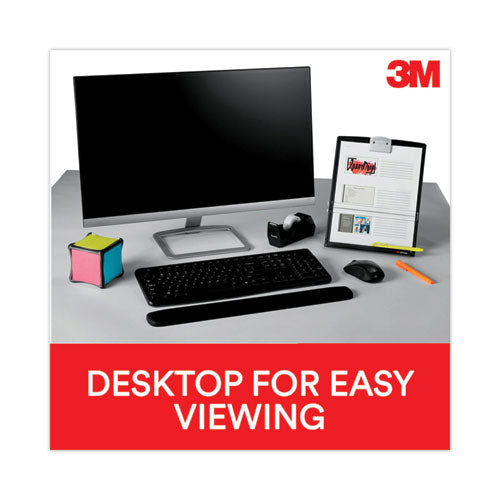Image of 3M DH340MB Desktop Document Holder, Holds Up to 150 Legal Size Sheets, Plastic, Black/Silver Clip