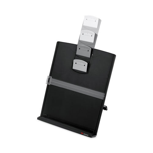 Image of 3M DH340MB Desktop Document Holder, Holds Up to 150 Legal Size Sheets, Plastic, Black/Silver Clip