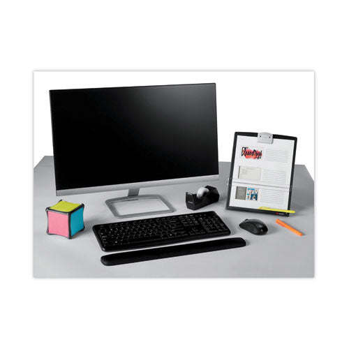 Image of 3M DH340MB Desktop Document Holder, Holds Up to 150 Legal Size Sheets, Plastic, Black/Silver Clip