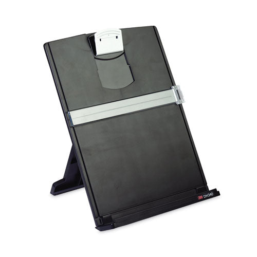 Image of 3M DH340MB Desktop Document Holder, Holds Up to 150 Legal Size Sheets, Plastic, Black/Silver Clip