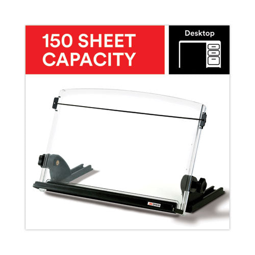 Image of 3M DH630 In-Line Document Holder with 14" Wide Backplate, Holds Up to 150 Letter Size Sheets, Plastic, Black/Clear