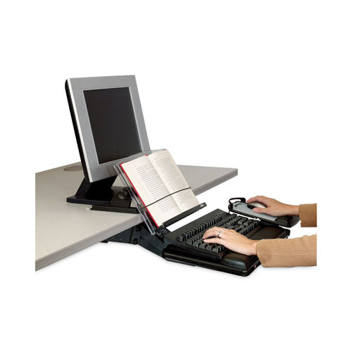 Image of 3M DH630 In-Line Document Holder with 14" Wide Backplate, Holds Up to 150 Letter Size Sheets, Plastic, Black/Clear