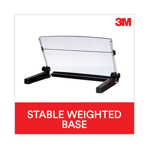 Image of 3M DH640 In-Line Document Holder with 18" Wide Backplate, Holds Up to 300 Legal Size Sheets, Plastic, Black/Clear