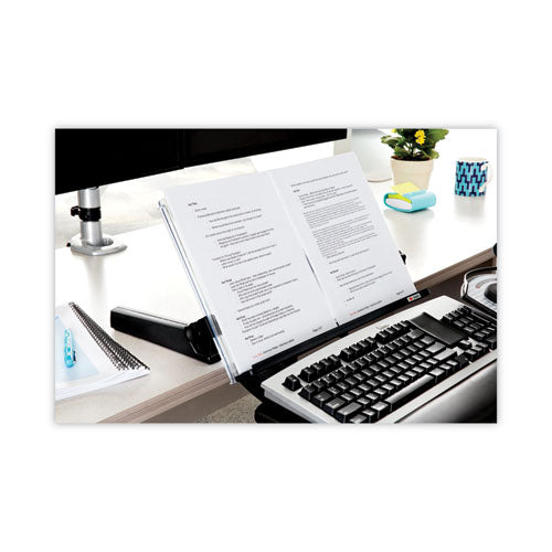 Image of 3M DH640 In-Line Document Holder with 18" Wide Backplate, Holds Up to 300 Legal Size Sheets, Plastic, Black/Clear