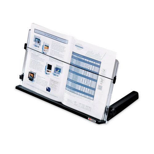 Image of 3M DH640 In-Line Document Holder with 18" Wide Backplate, Holds Up to 300 Legal Size Sheets, Plastic, Black/Clear