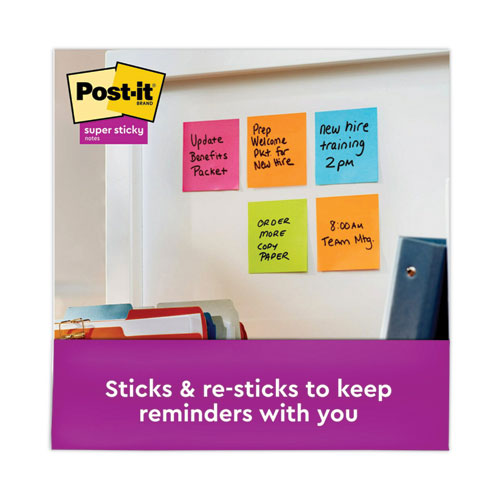 Image of Post-it® Dispenser Notes Super Sticky R330-6SSUC Pop-up 3 x 3 Note Refill, 3" x 3", Energy Boost Collection Colors, 90 Sheets/Pad, 6 Pads/Pack