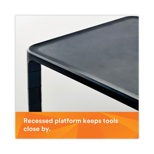 Image of 3M MS85B Adjustable Monitor Stand, 16" X 12" X 1.75" To 5.5", Black, Supports 20 Lbs