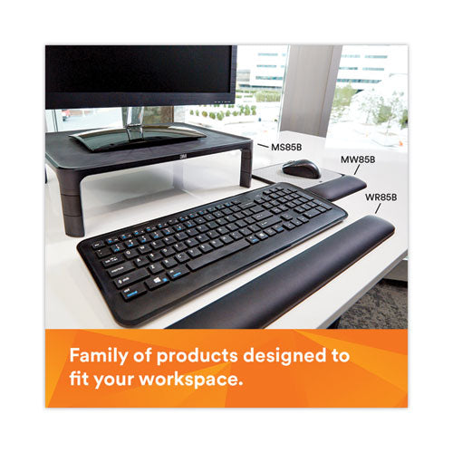 Image of 3M MS85B Adjustable Monitor Stand, 16" X 12" X 1.75" To 5.5", Black, Supports 20 Lbs