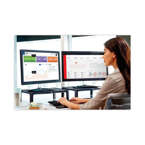 Image of 3M MS85B Adjustable Monitor Stand, 16" X 12" X 1.75" To 5.5", Black, Supports 20 Lbs