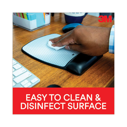 Image of 3M MW309LE Antimicrobial Gel Compact Mouse Pad with Wrist Rest, 8.6 x 6.75, Black