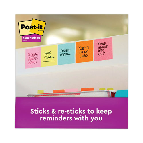 Image of Post-it® Dispenser Notes Super Sticky R330-6SSMIA Pop-up 3 x 3 Note Refill, 3" x 3", Supernova Neons Collection Colors, 90 Sheets/Pad, 6 Pads/Pack