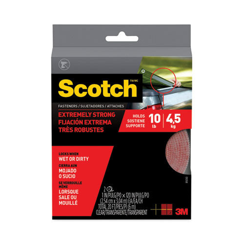 Image of Scotch RF6760 Extreme Fasteners, 1" X 10 Ft, Clear, 2/pack