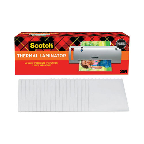 Image of Scotch TL902VP Thermal Laminator Value Pack, Two Rollers, 9" Max Document Width, 5 Mil Max Document Thickness